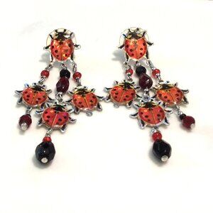 Ladybugs Chandelier Dangle Earrings for Pierced Ears *NWOT*